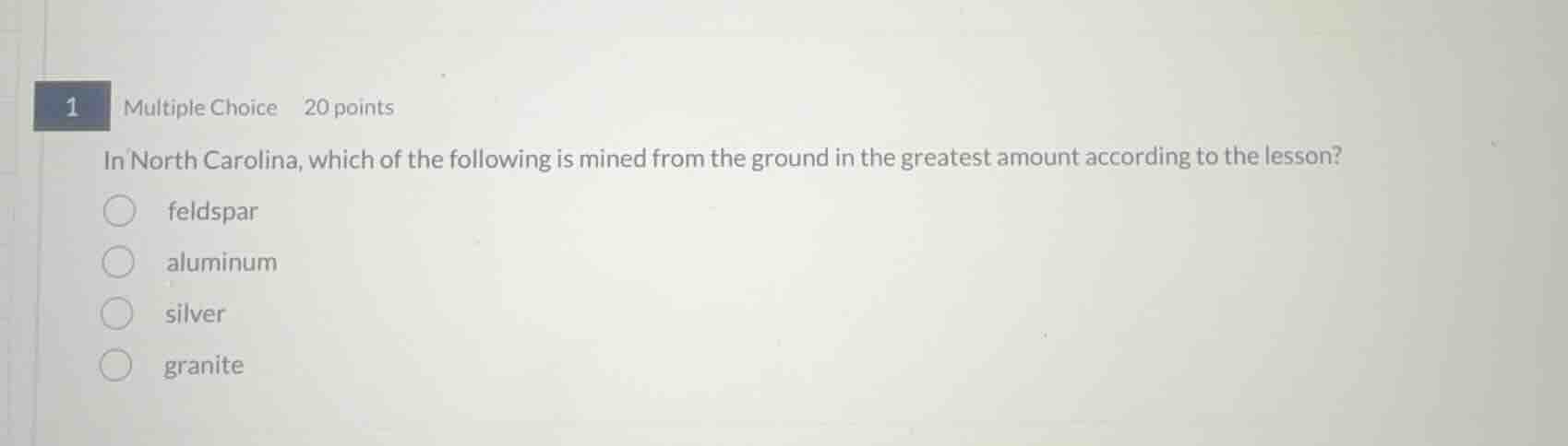 in north carolina, which of the following is mined from the ground in t…