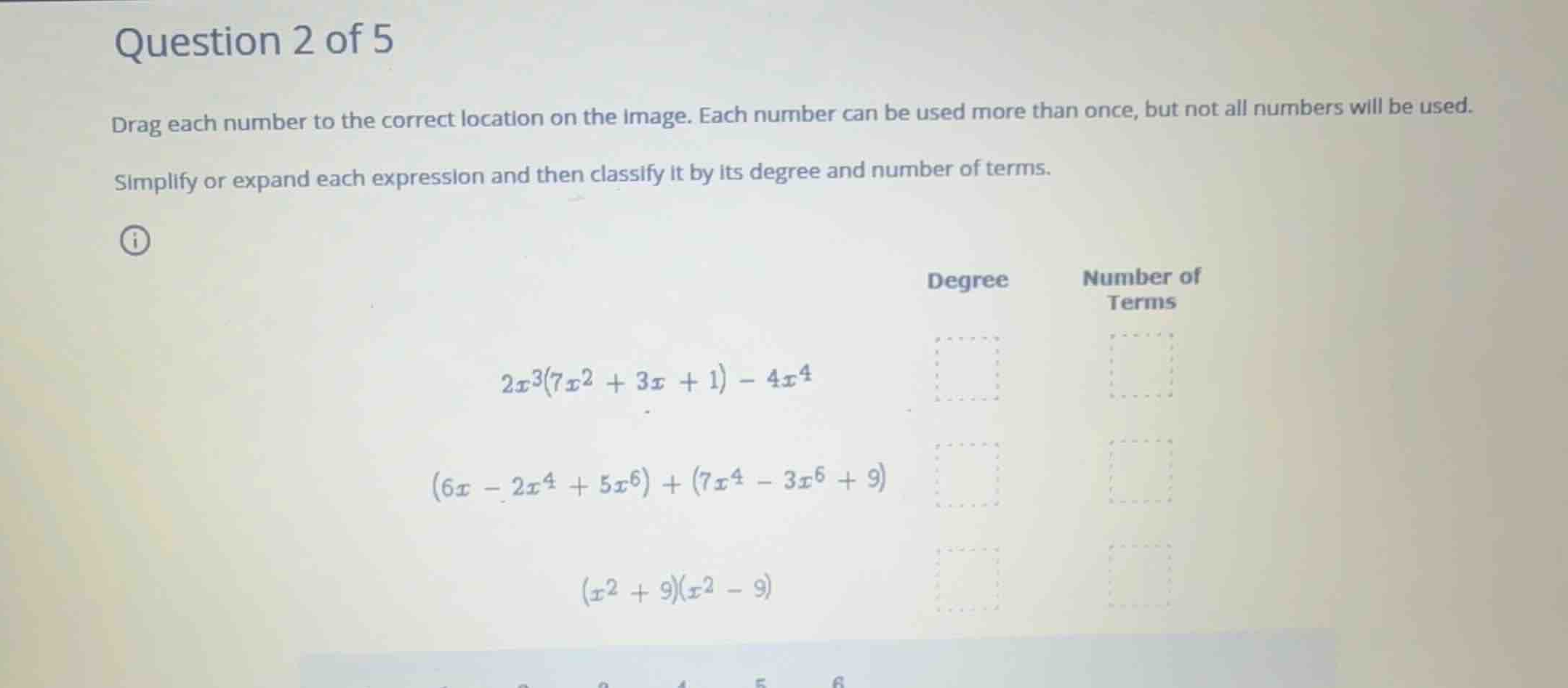 question 2 of 5 drag each number to the correct location on the image. …