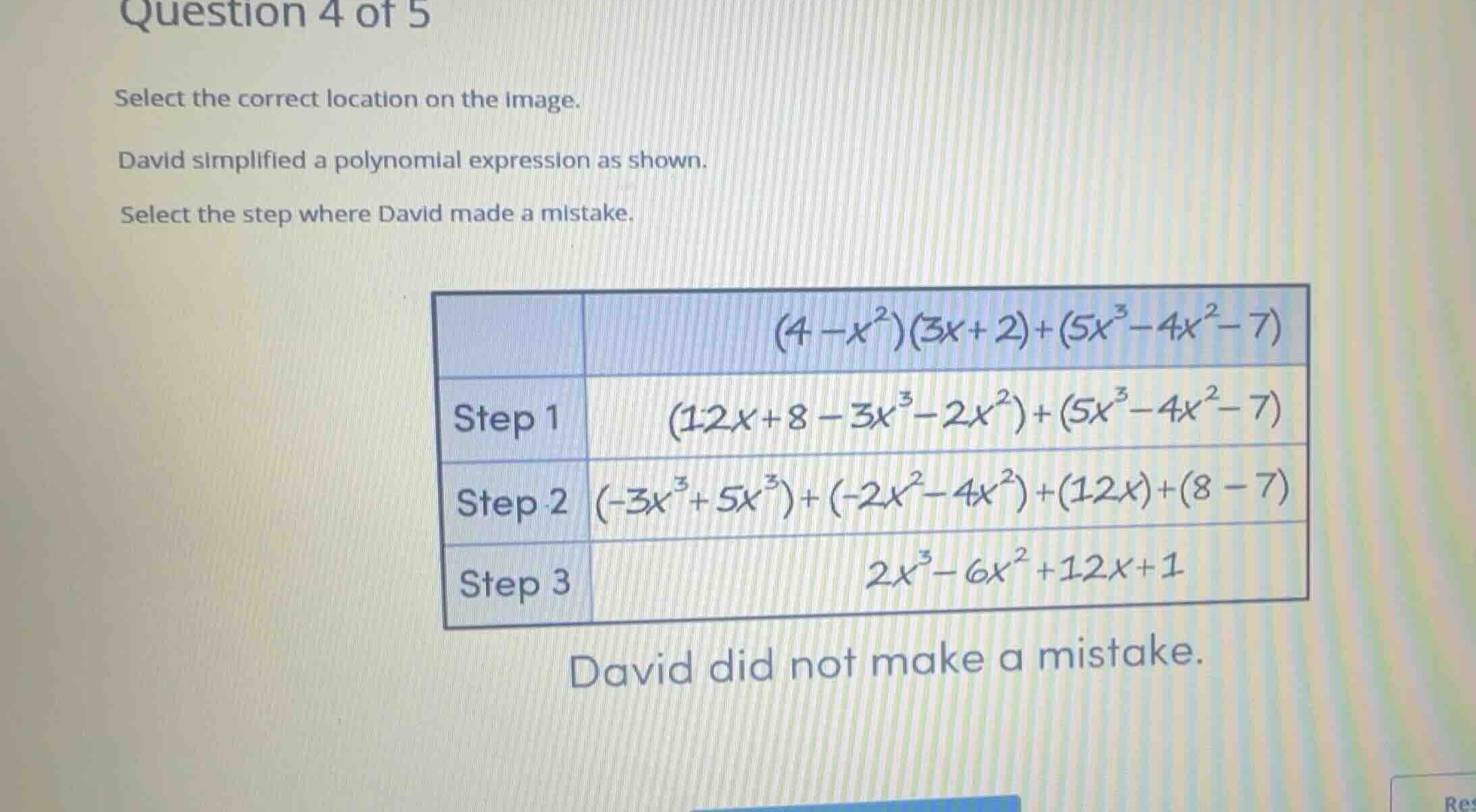 question 4 of 5 select the correct location on the image. david simplif…