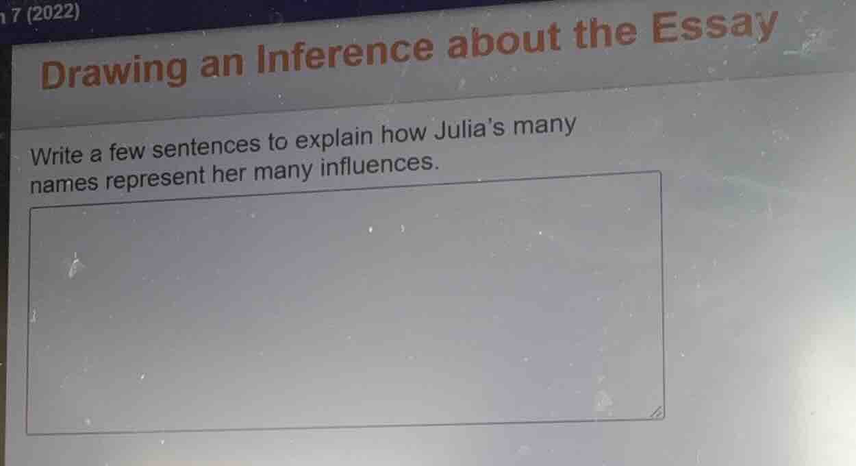 drawing an inference about the essay write a few sentences to explain h…