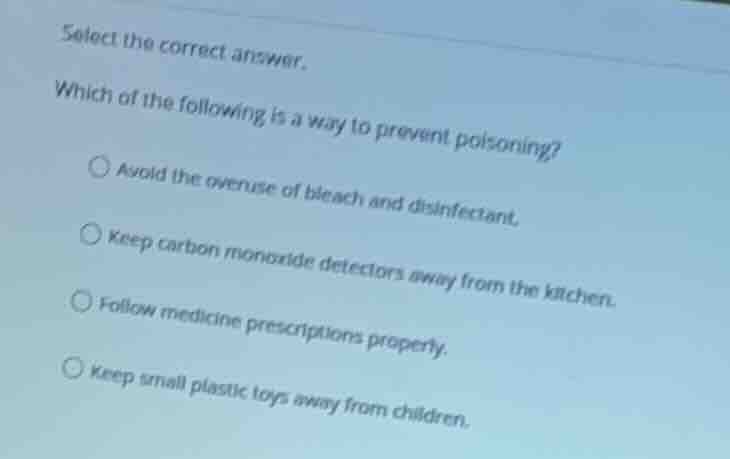 select the correct answer. which of the following is a way to prevent p…