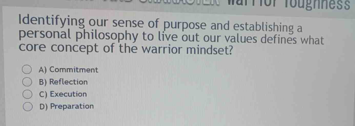 identifying our sense of purpose and establishing a personal philosophy…