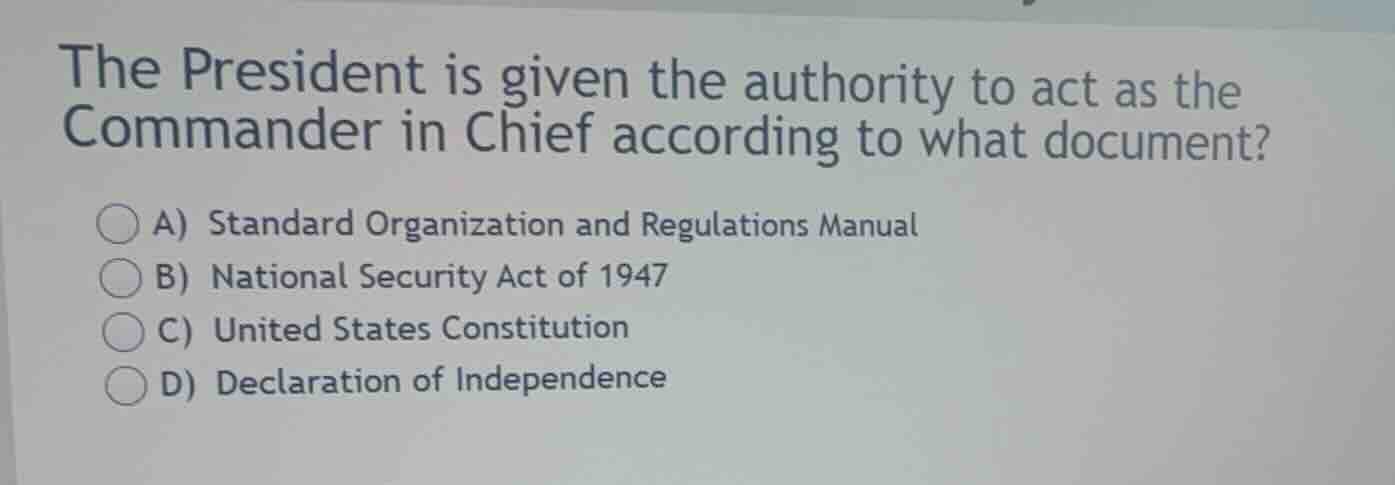 the president is given the authority to act as the commander in chief a…
