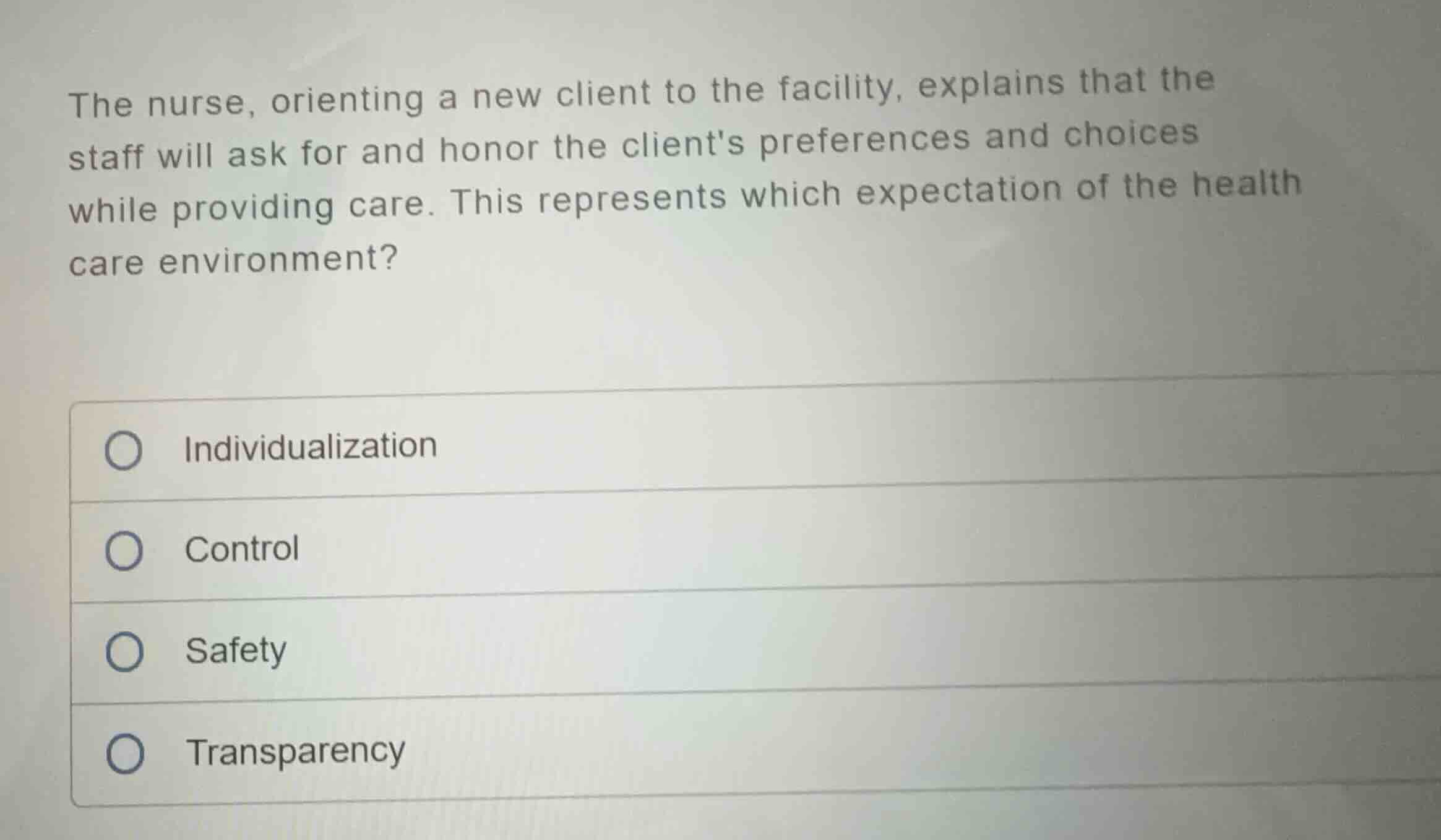 the nurse, orienting a new client to the facility, explains that the st…