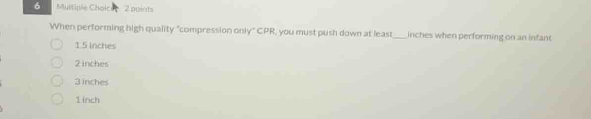 when performing high quality \compression only\ cpr, you must push down…