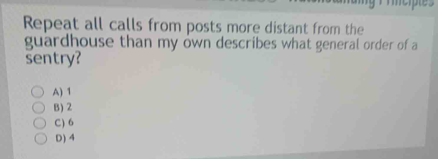 repeat all calls from posts more distant from the guardhouse than my ow…