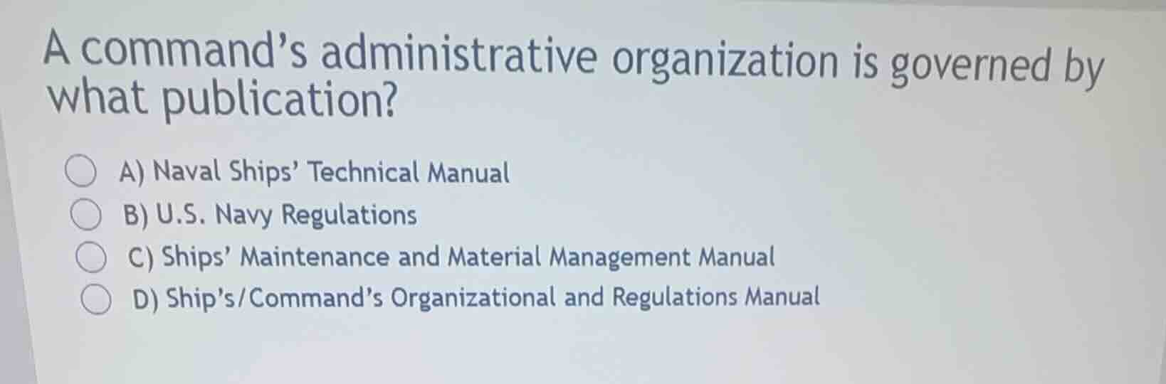 a commands administrative organization is governed by what publication?…