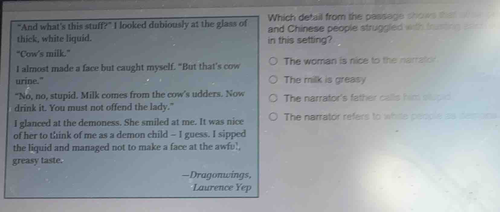 \and whats this stuff?\ i looked dubiously at the glass of thick, white…
