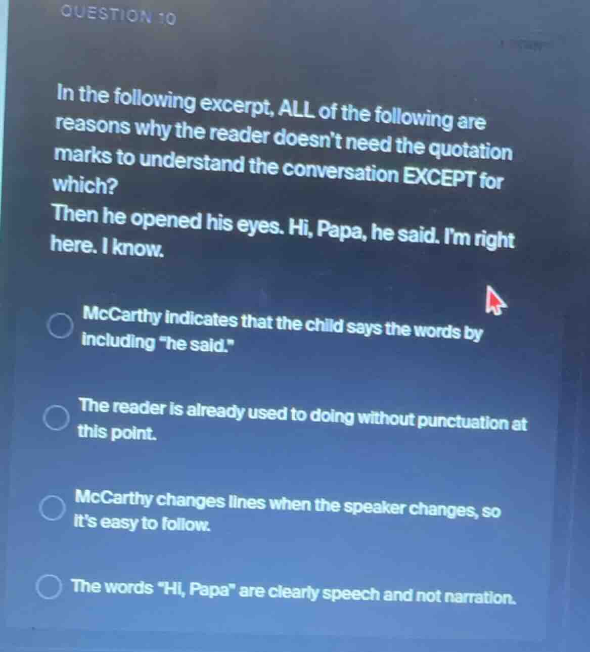 question 10 in the following excerpt, all of the following are reasons …