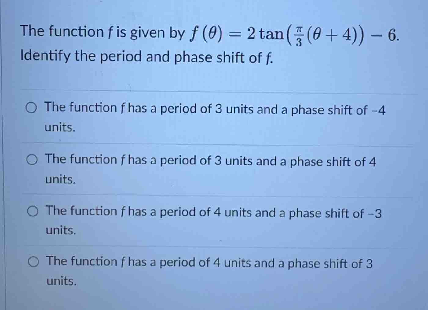 the function \\(f\\) is given by \\(f(\\theta) = 2 \\tan\\left(\\frac{\…