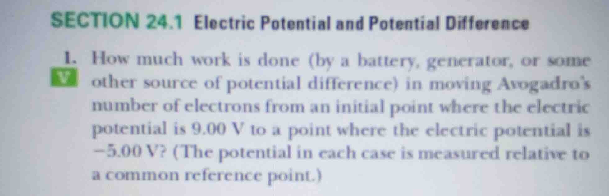section 24.1 electric potential and potential difference 1. how much wo…