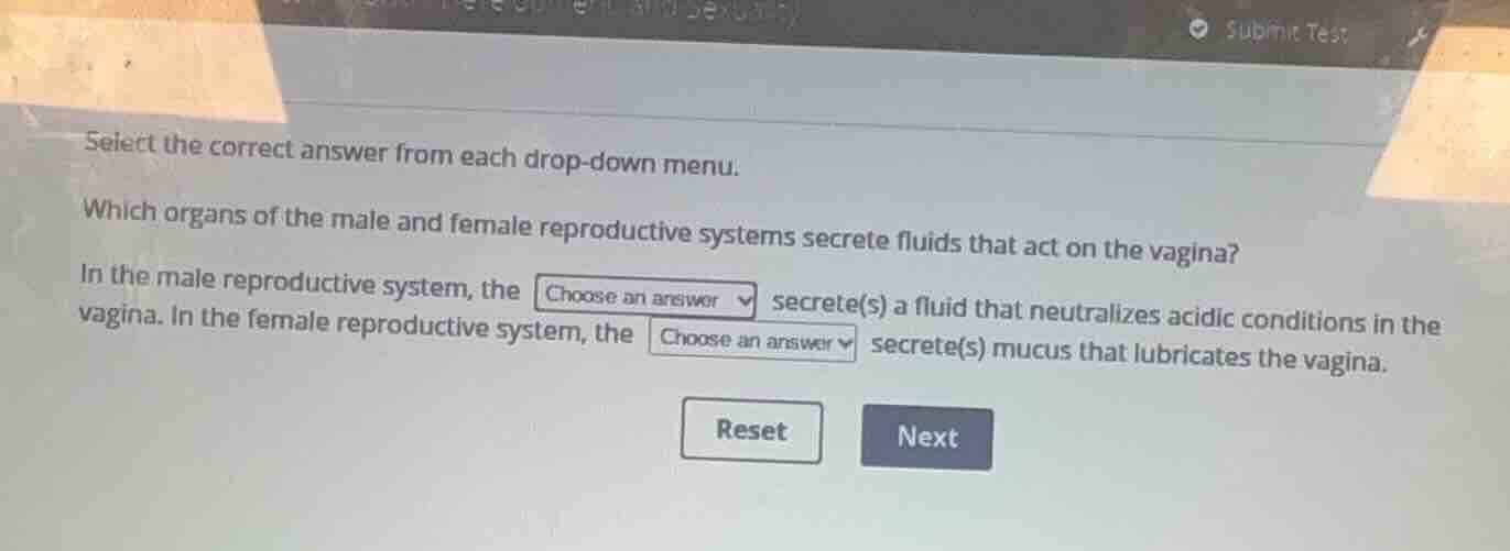 select the correct answer from each drop-down menu. which organs of the…