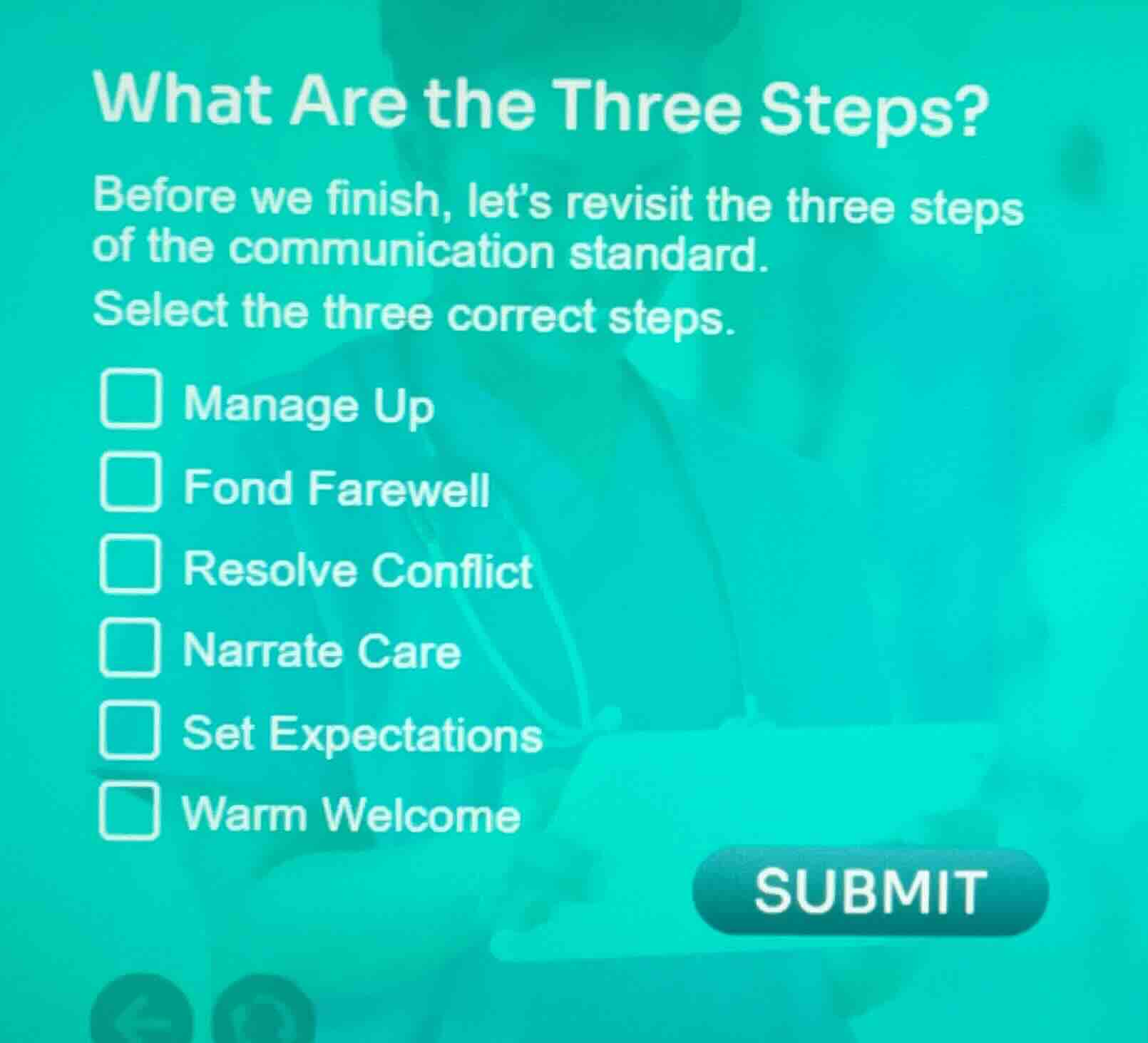 what are the three steps? before we finish, lets revisit the three step…