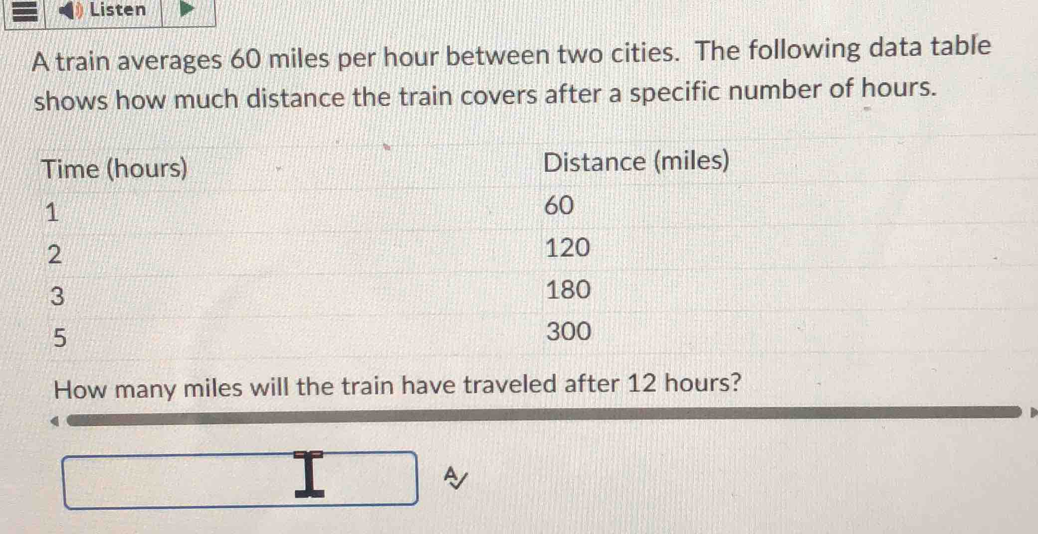 a train averages 60 miles per hour between two cities. the following da…