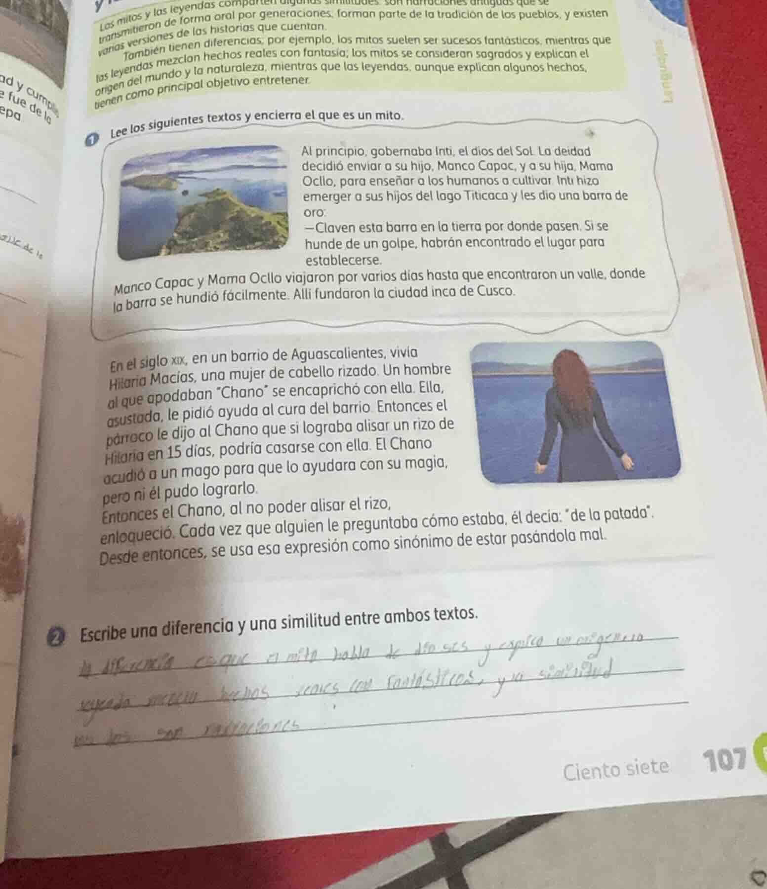 1 lee los siguientes textos y encierra el que es un mito. al principio,…