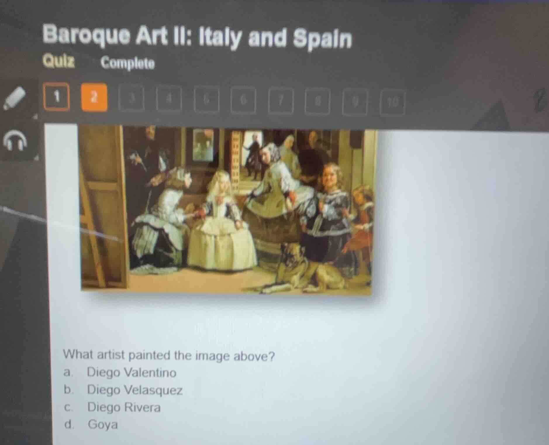 baroque art ii: italy and spain quiz complete what artist painted the i…