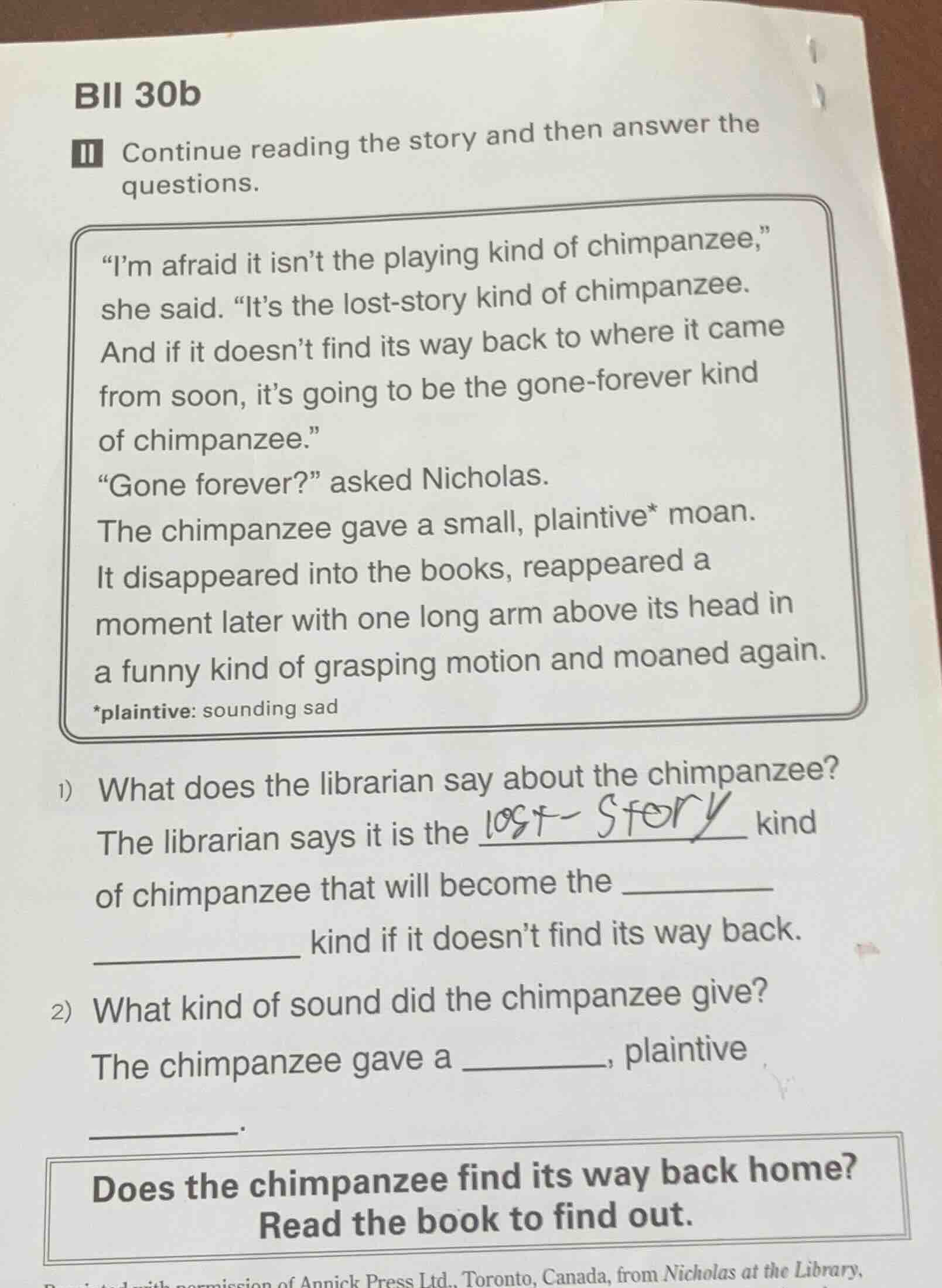 bii 30b ii continue reading the story and then answer the questions. \i…