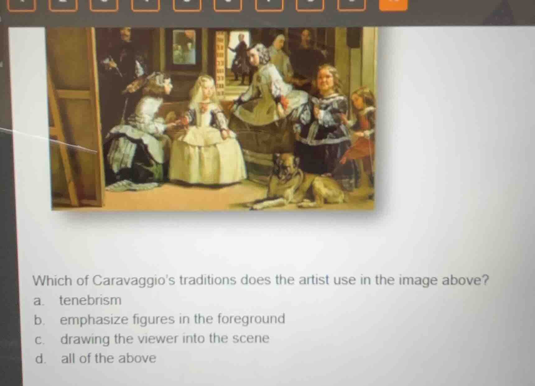 which of caravaggios traditions does the artist use in the image above?…