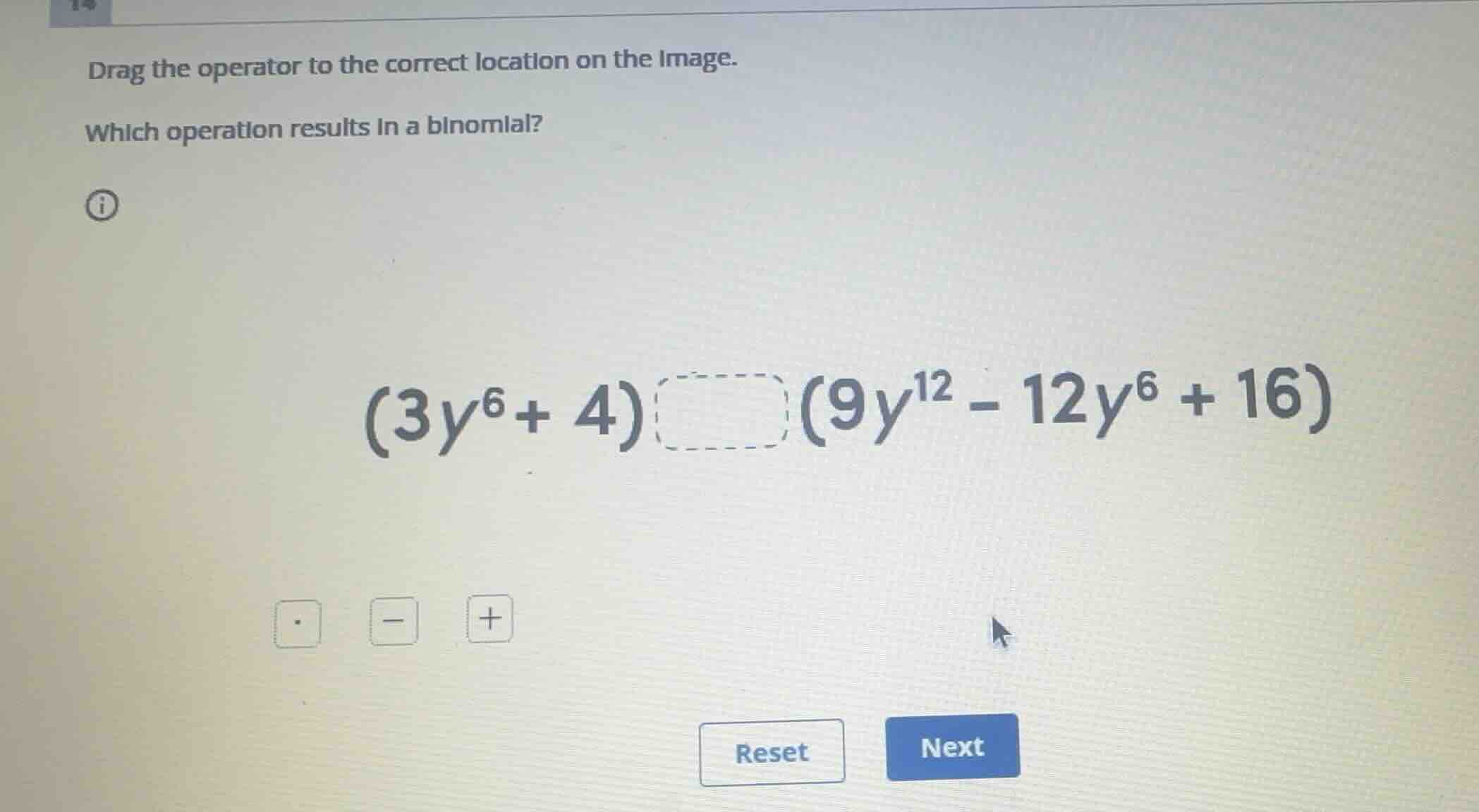 drag the operator to the correct location on the image. which operation…