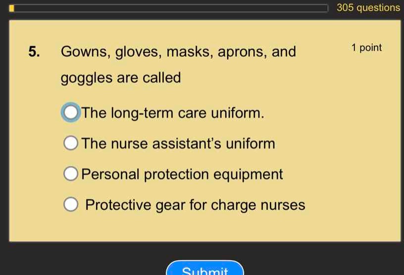 5. gowns, gloves, masks, aprons, and goggles are called the long-term c…