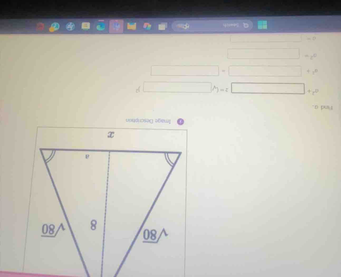 find \\(a\\). \\a^2 + \\text{___}^2 = \\text{___}^2\\ \\a^2 + \\text{__…
