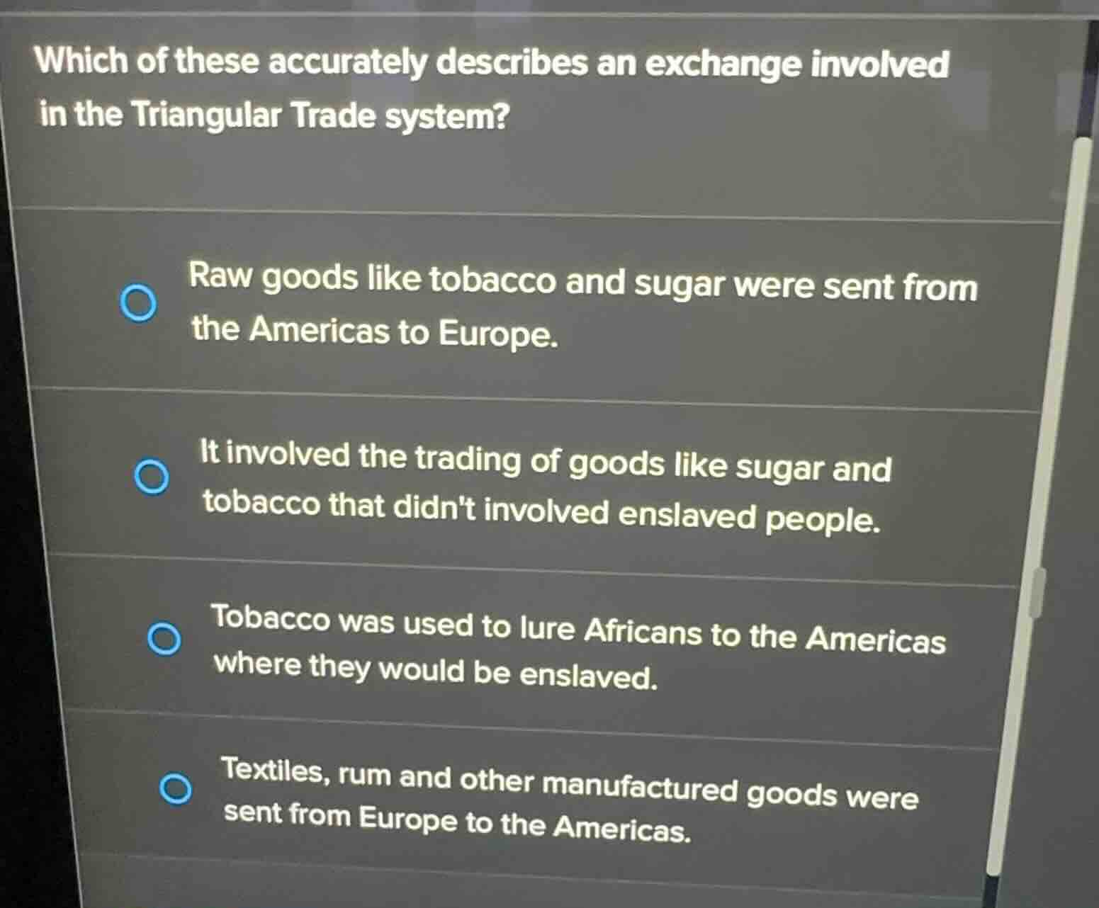 which of these accurately describes an exchange involved in the triangu…