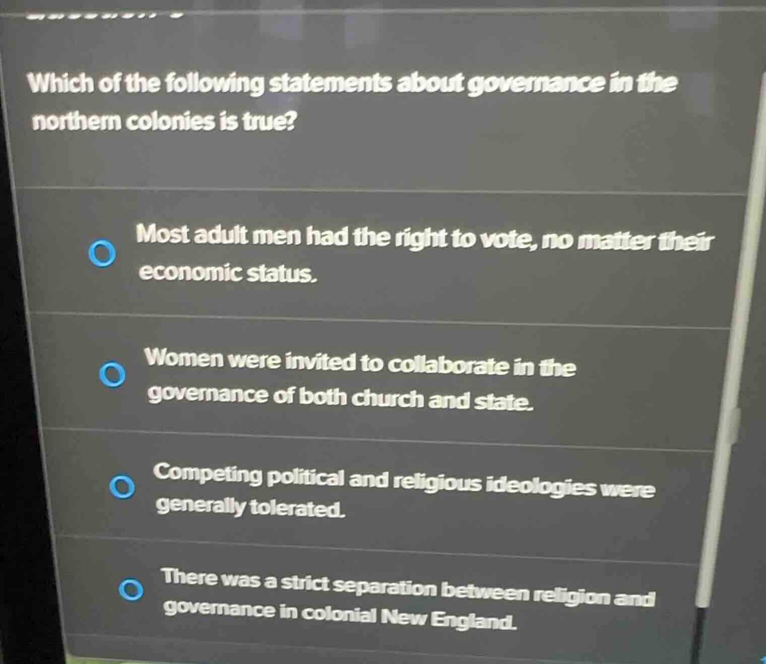 which of the following statements about governance in the northern colo…