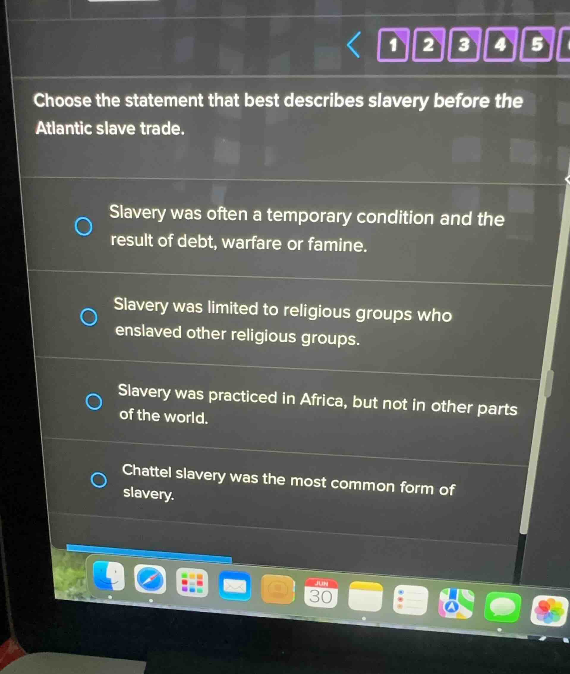 choose the statement that best describes slavery before the atlantic sl…