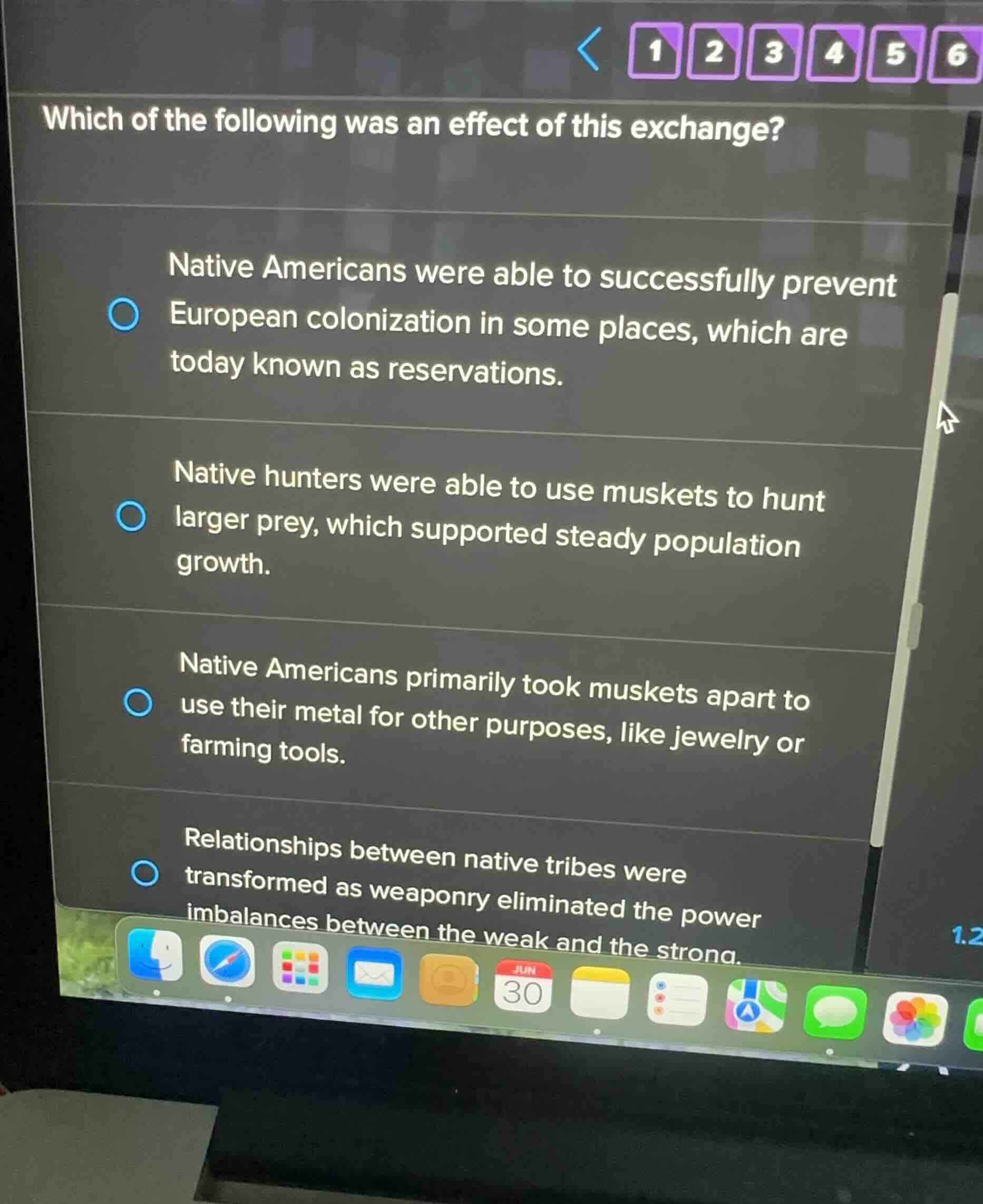 which of the following was an effect of this exchange? native americans…