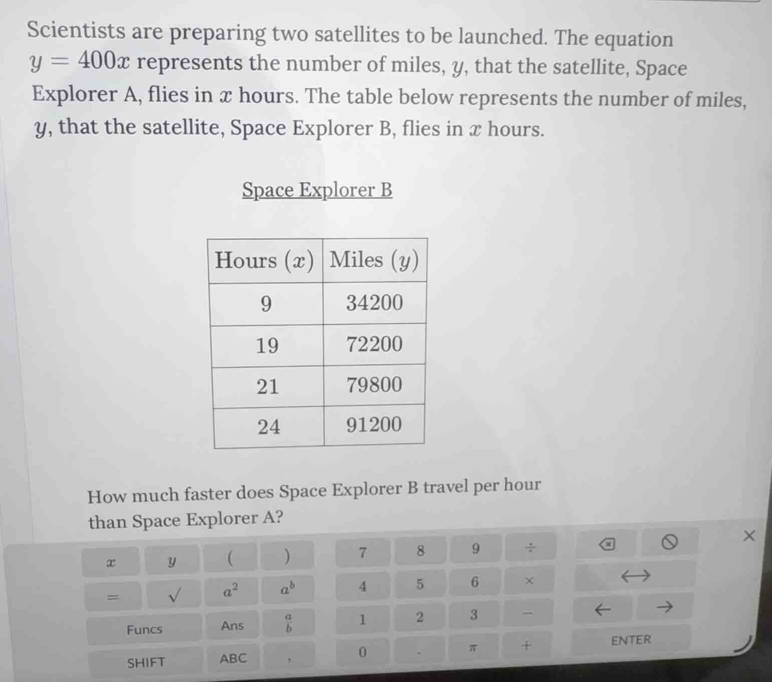 scientists are preparing two satellites to be launched. the equation \\…