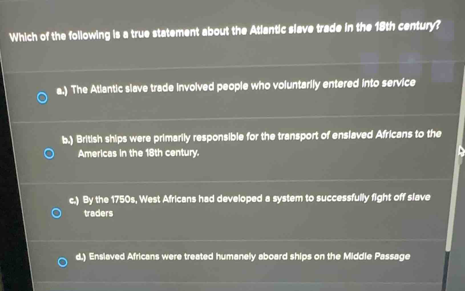 which of the following is a true statement about the atlantic slave tra…