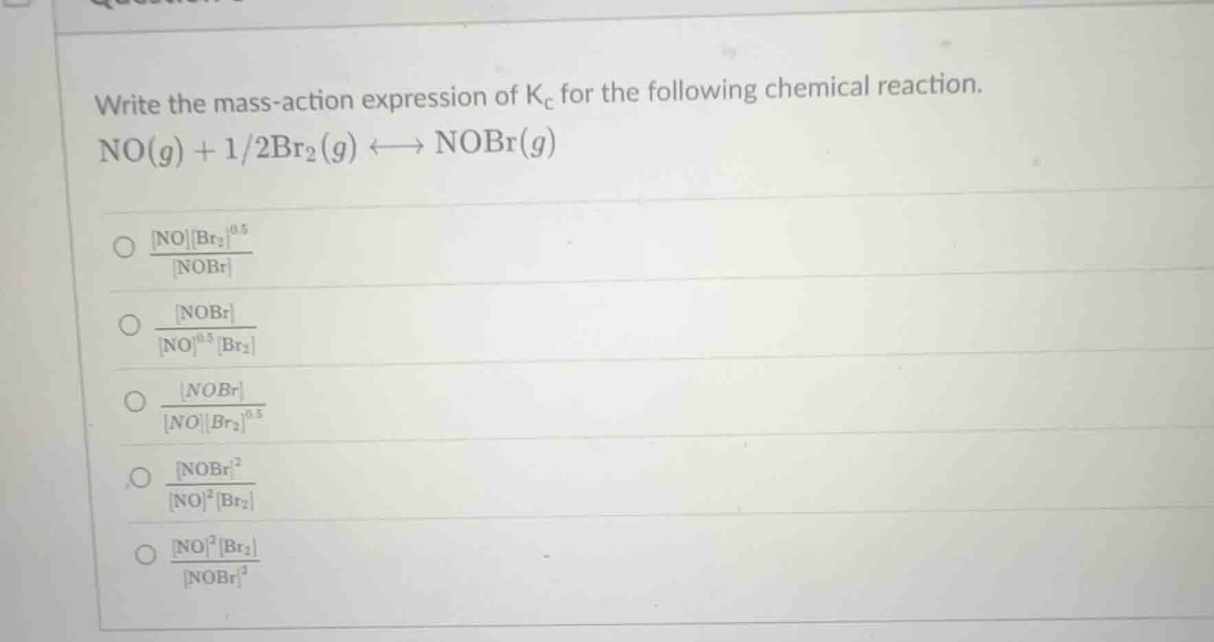 write the mass-action expression of \\(k_c\\) for the following chemica…