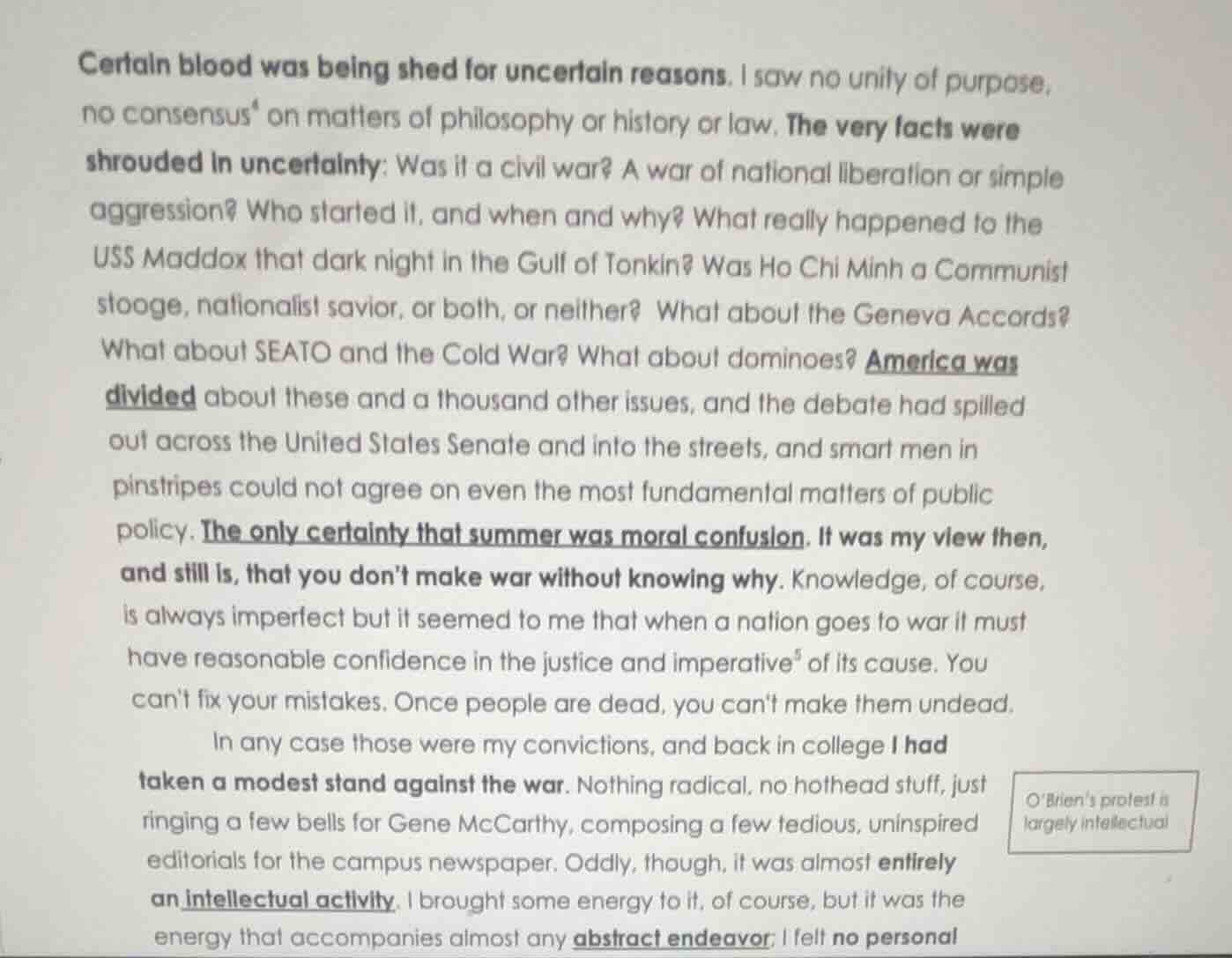 certain blood was being shed for uncertain reasons. i saw no unity of p…