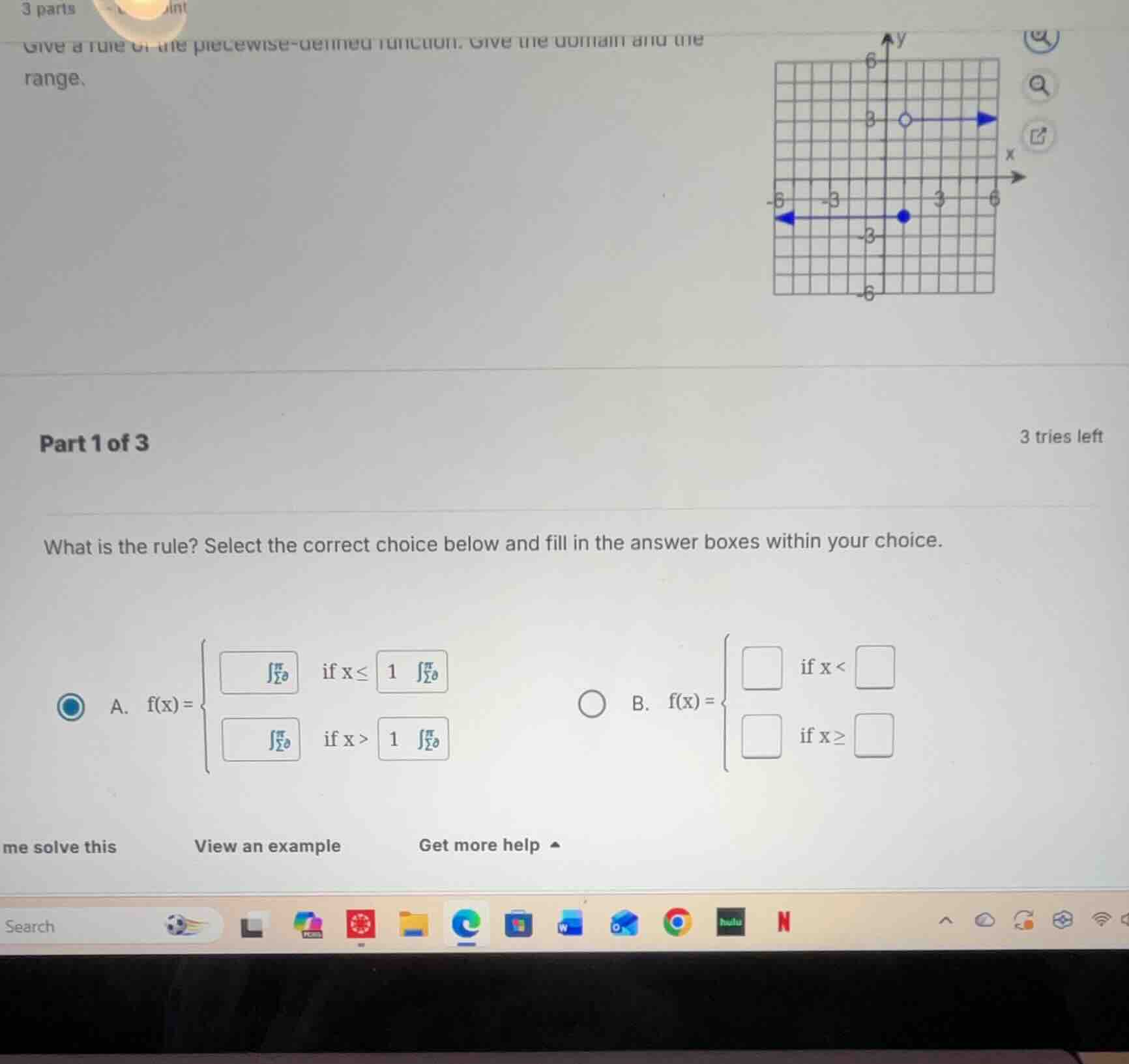 give a rule of the piecewise-defined function. give the domain and the …