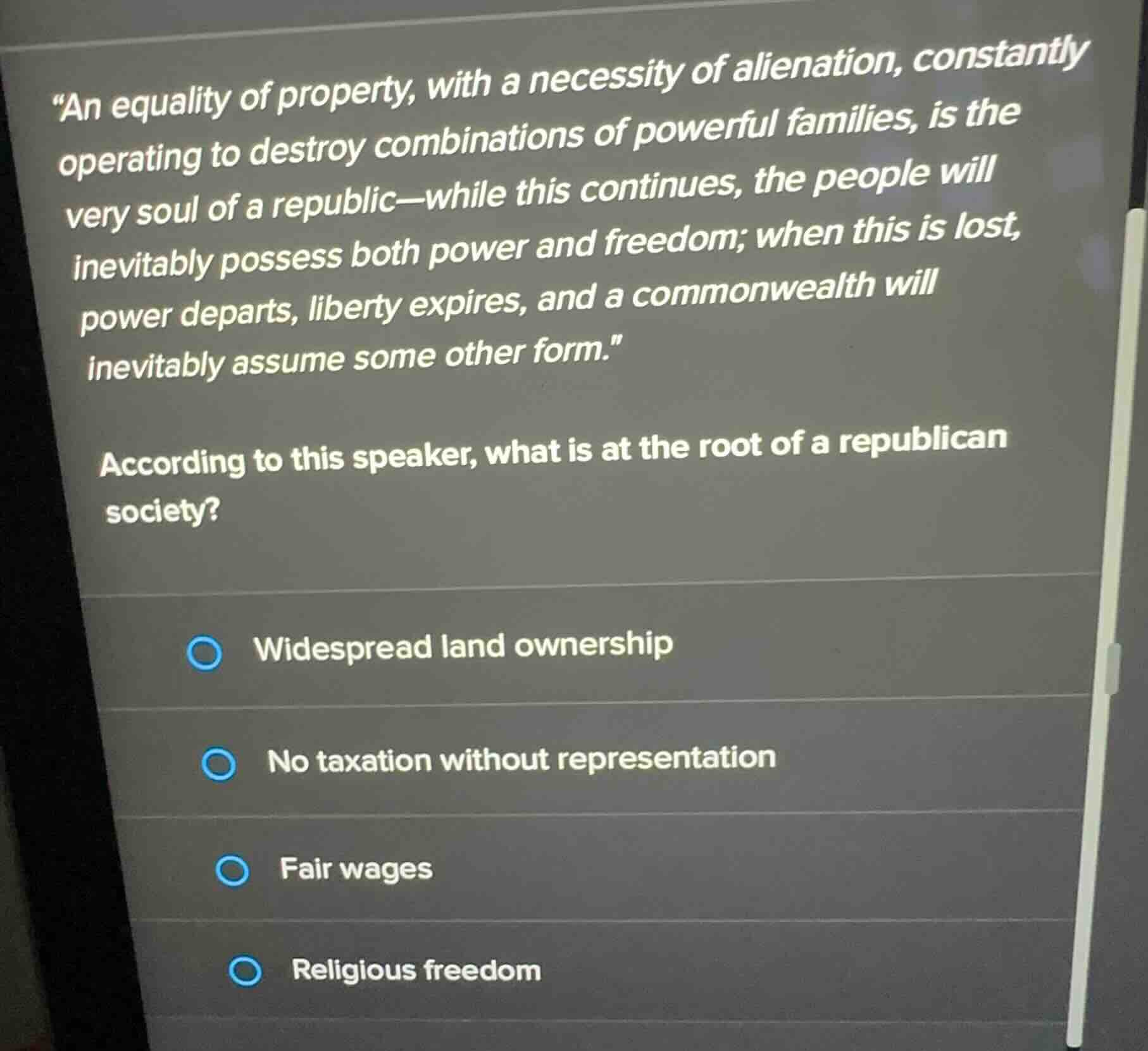 \an equality of property, with a necessity of alienation, constantly op…