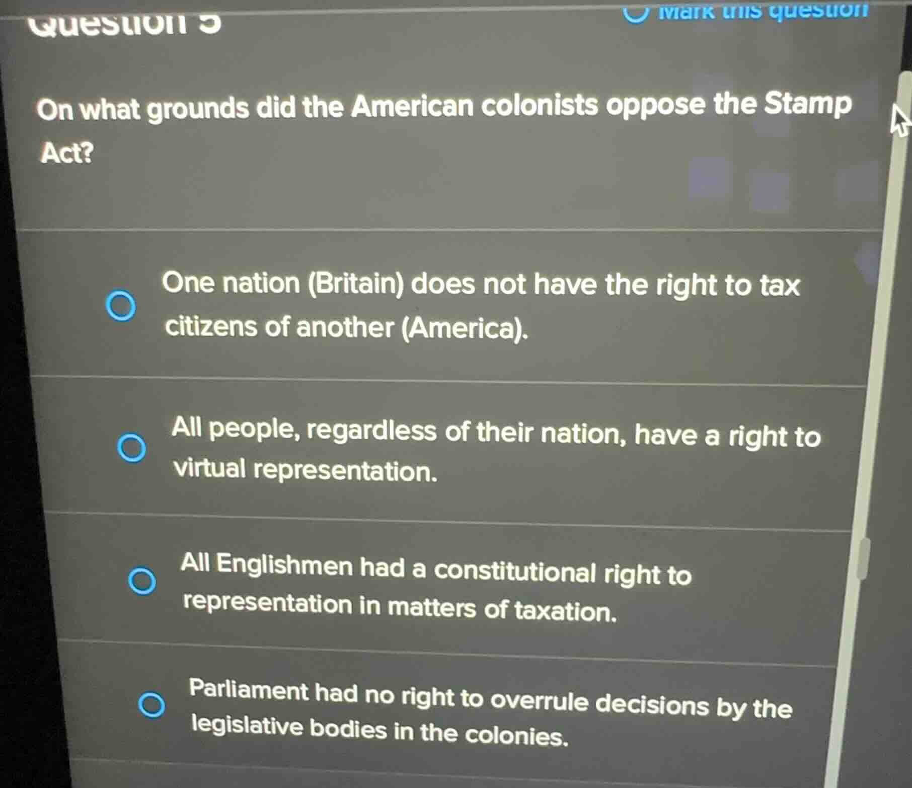 on what grounds did the american colonists oppose the stamp act? - one …