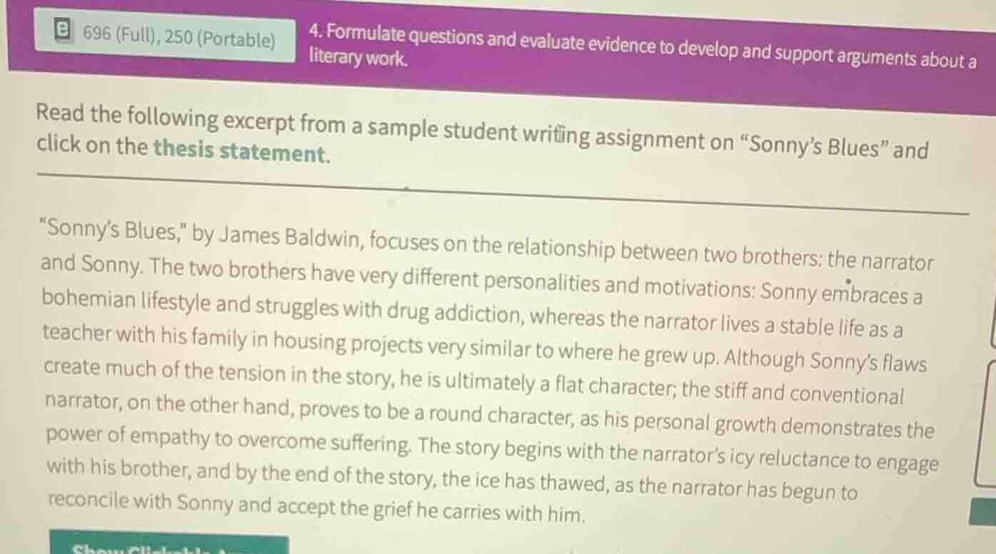 read the following excerpt from a sample student writing assignment on …