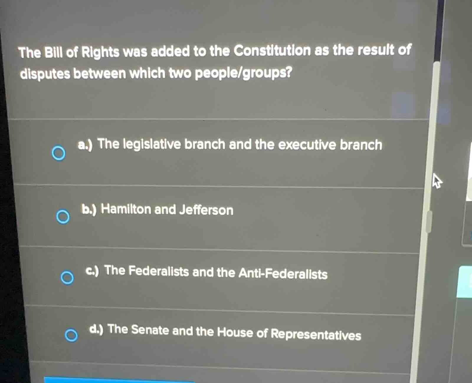 the bill of rights was added to the constitution as the result of dispu…