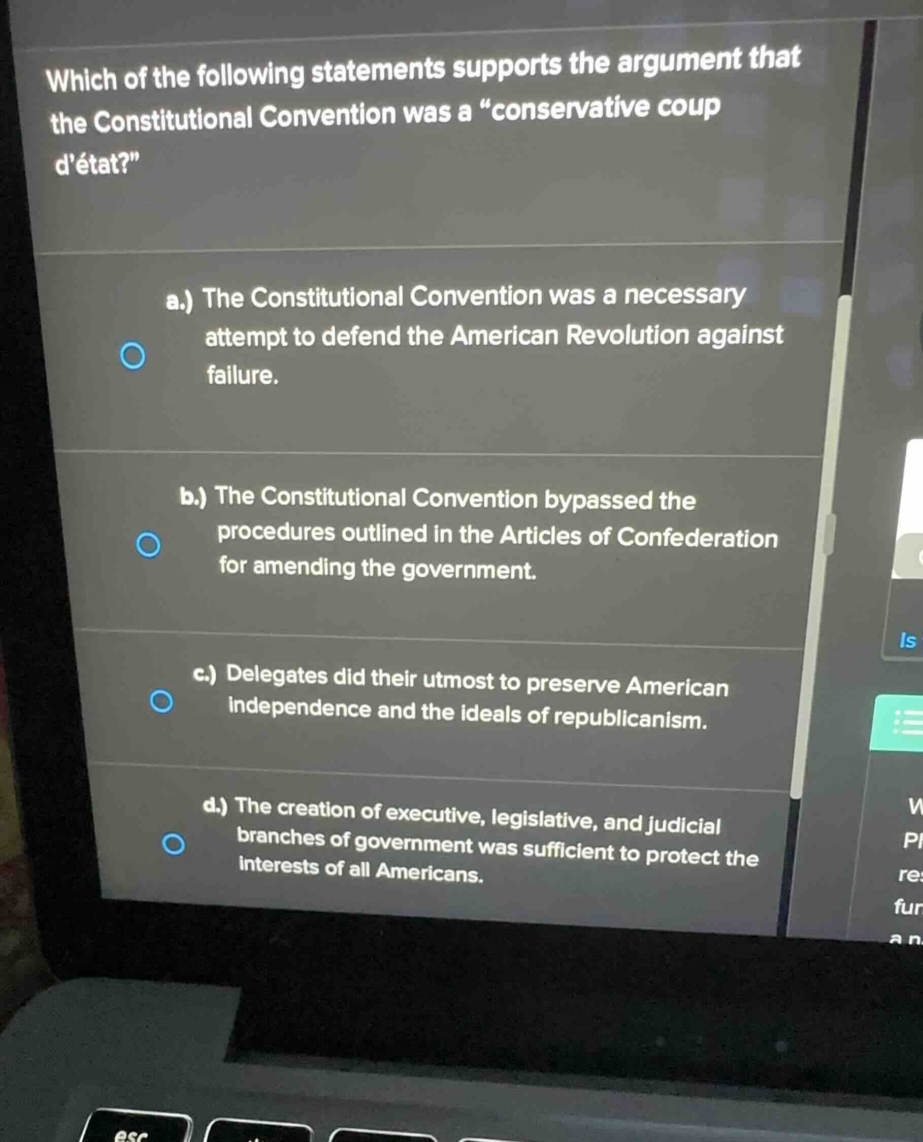 which of the following statements supports the argument that the consti…