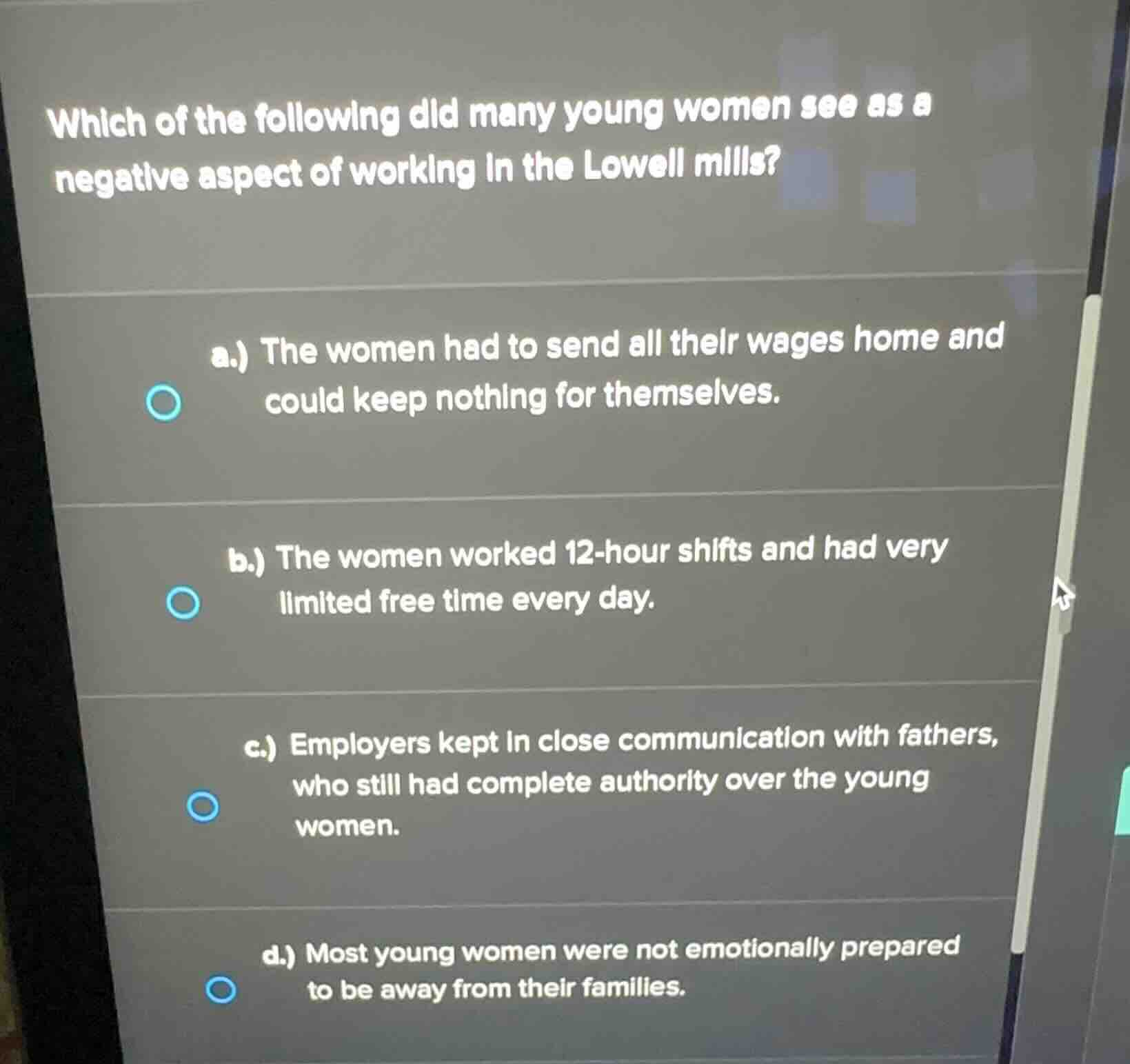which of the following did many young women see as a negative aspect of…