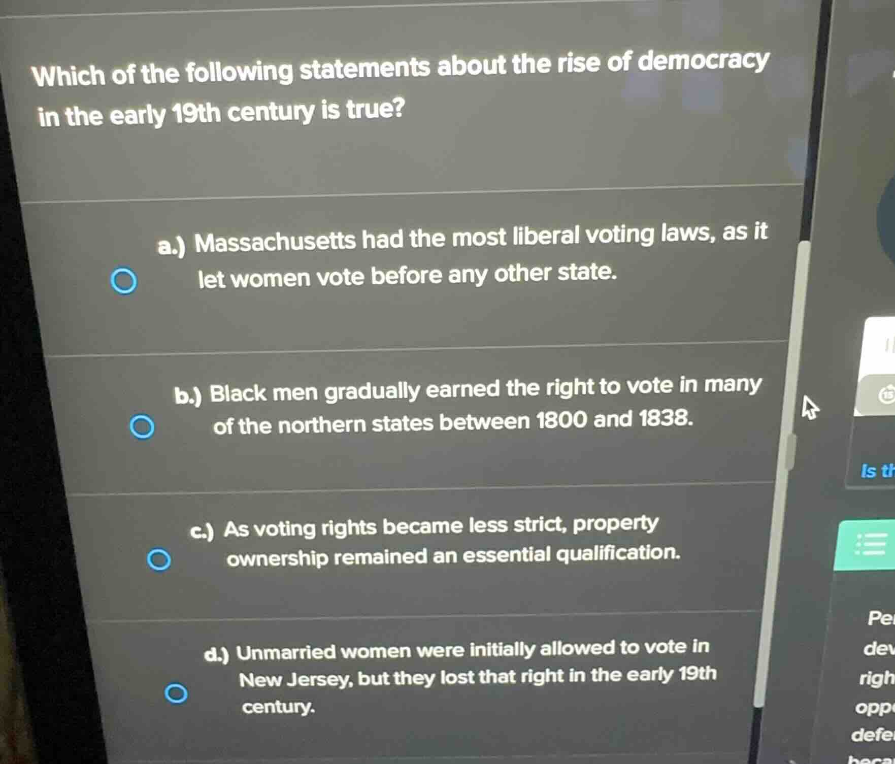 which of the following statements about the rise of democracy in the ea…
