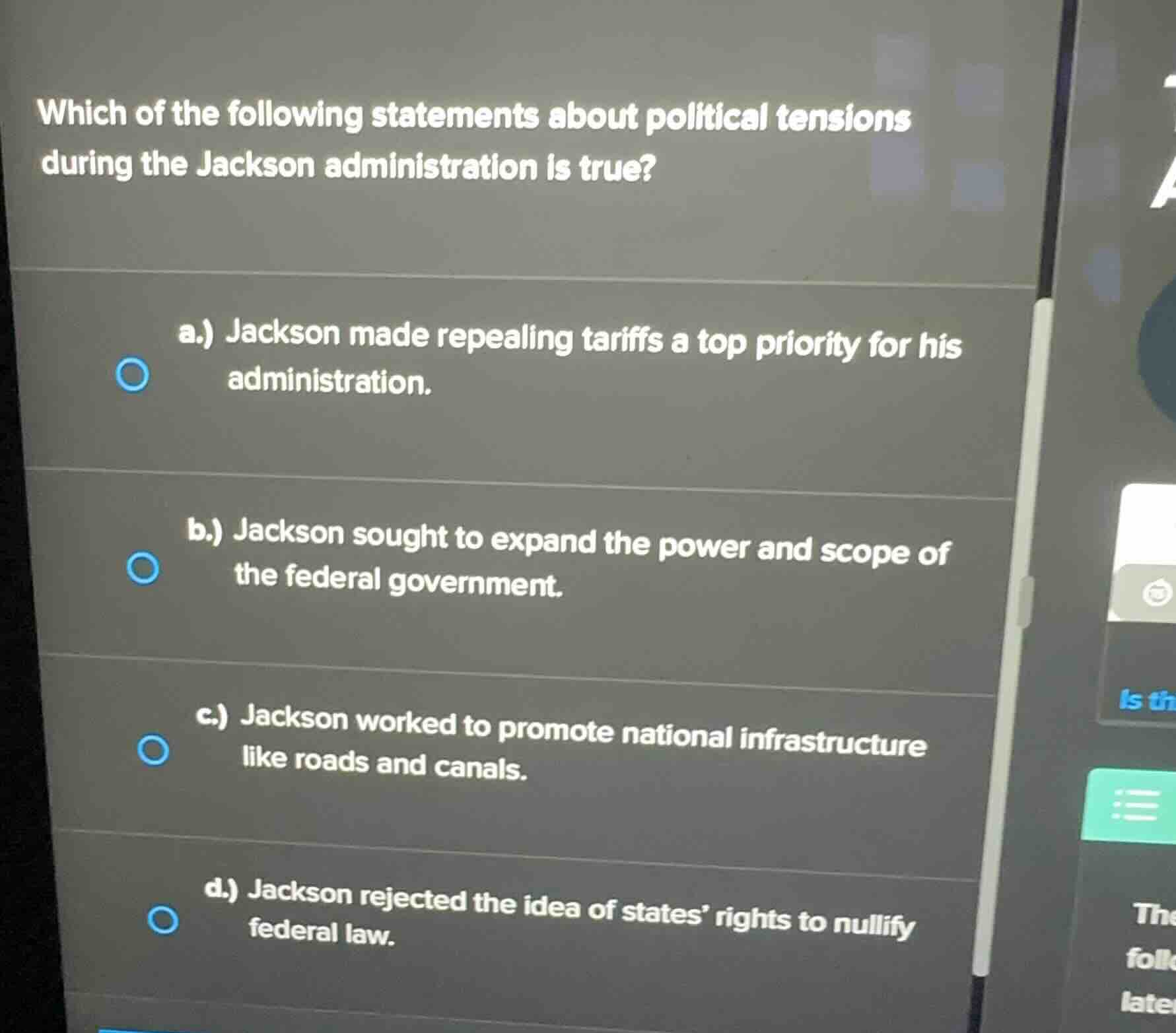 which of the following statements about political tensions during the j…