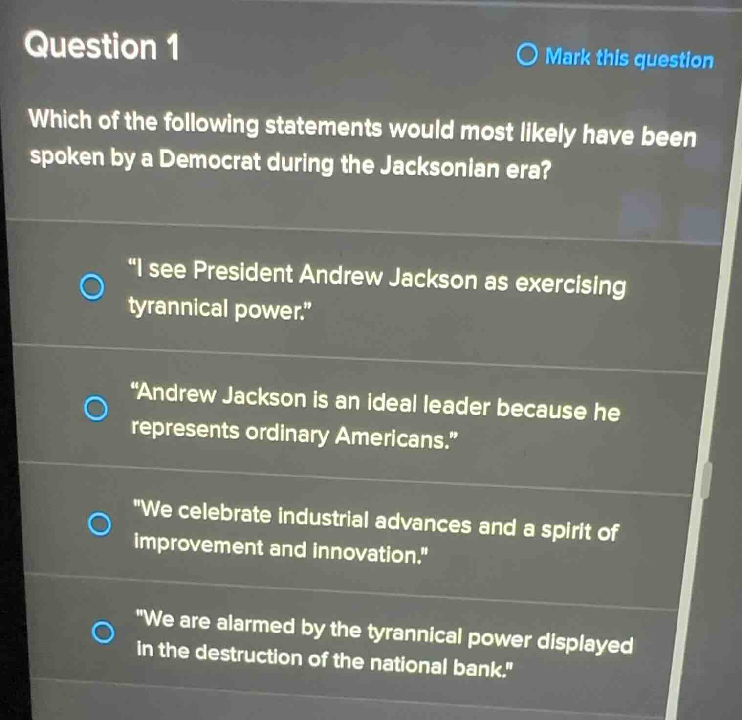 question 1 which of the following statements would most likely have bee…