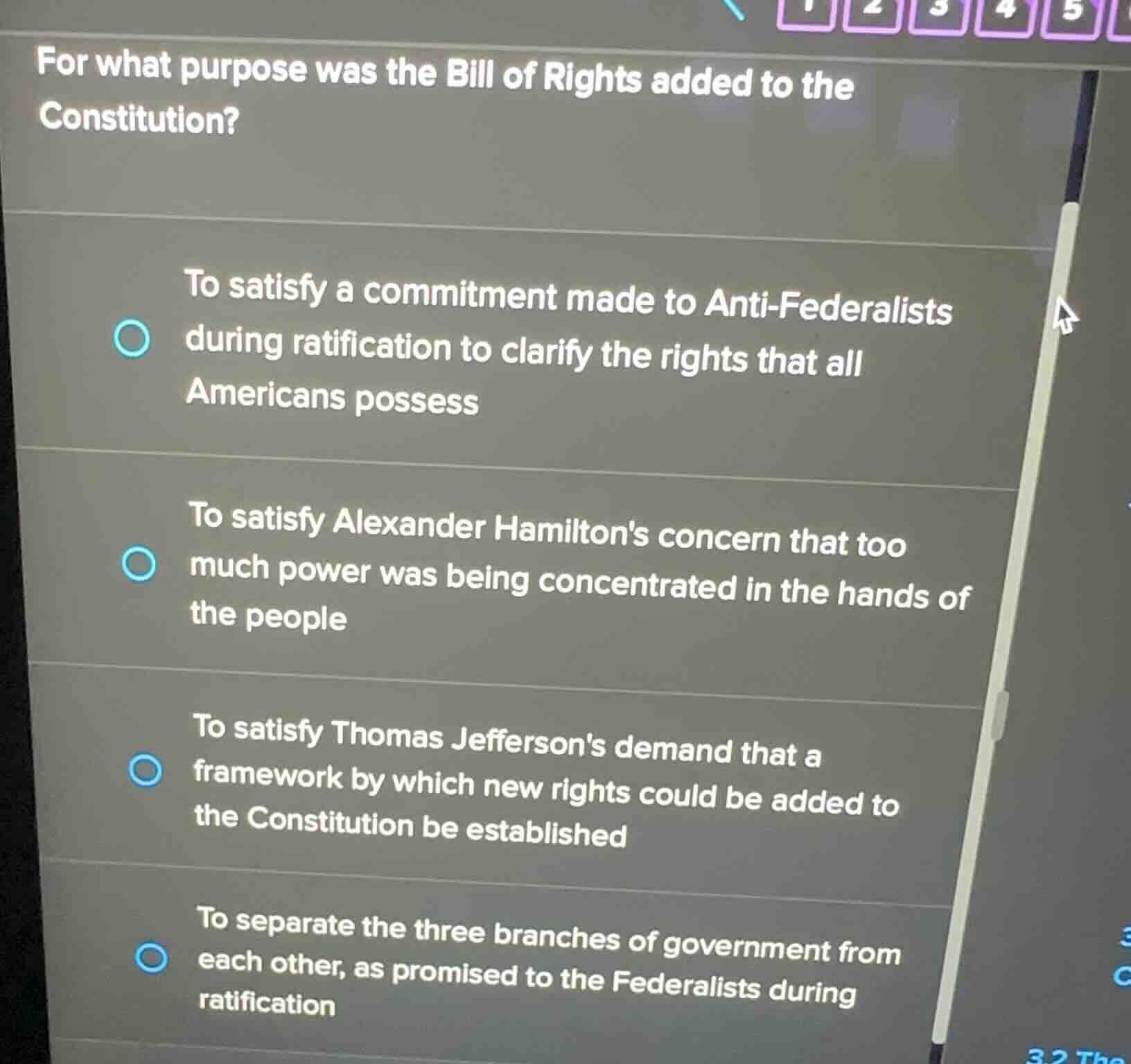 for what purpose was the bill of rights added to the constitution? to s…