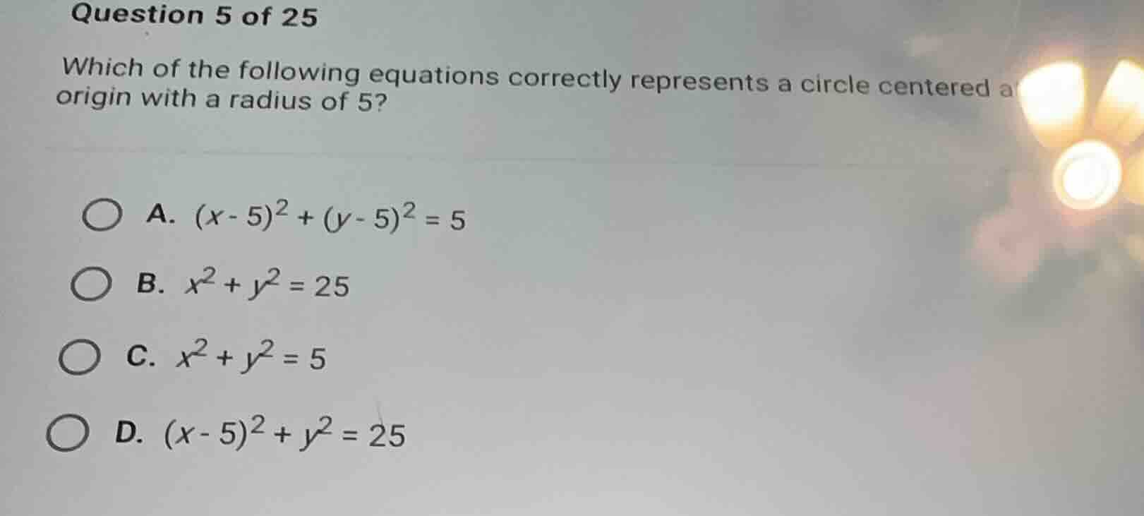 question 5 of 25 which of the following equations correctly represents …
