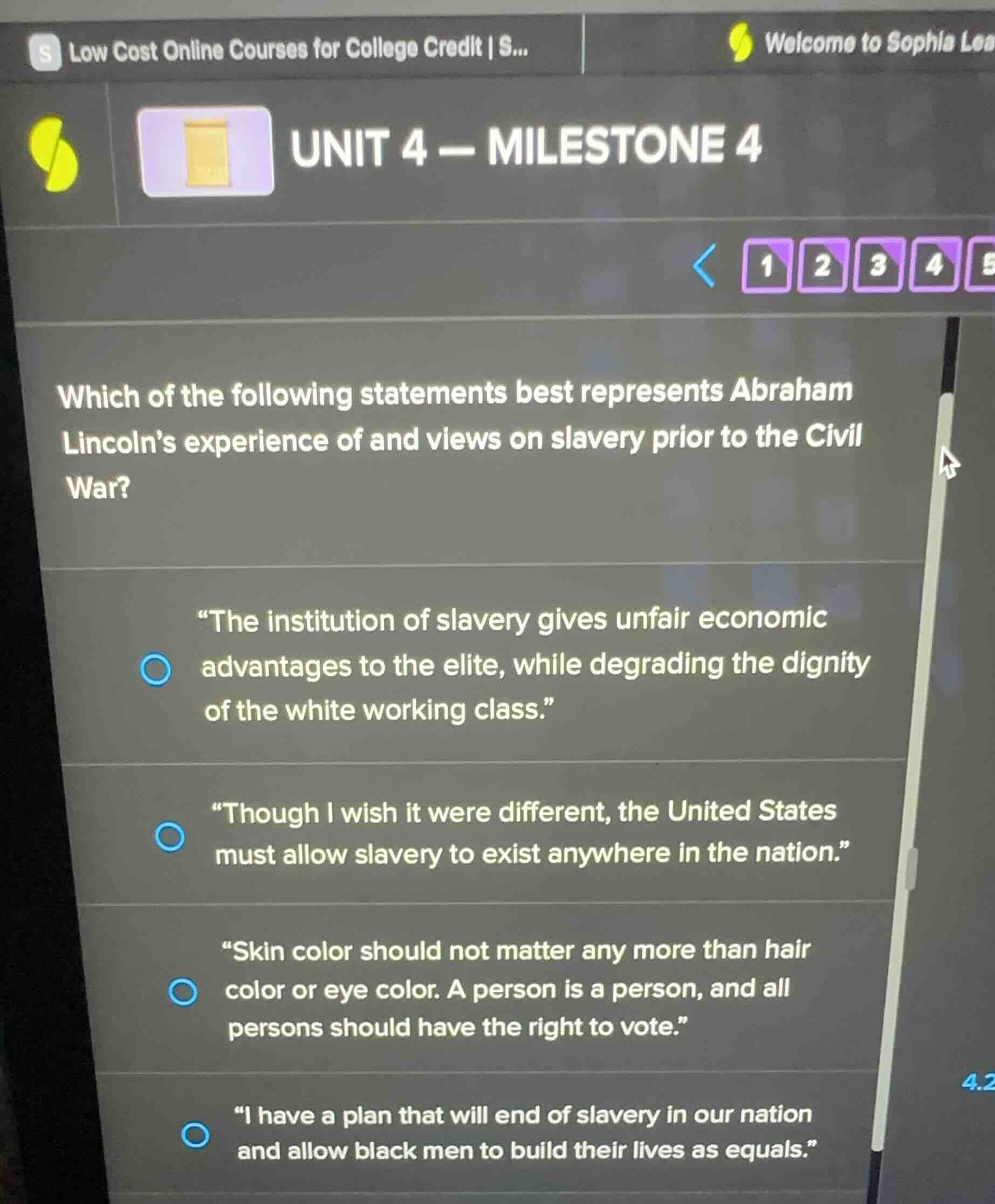 which of the following statements best represents abraham lincolns expe…