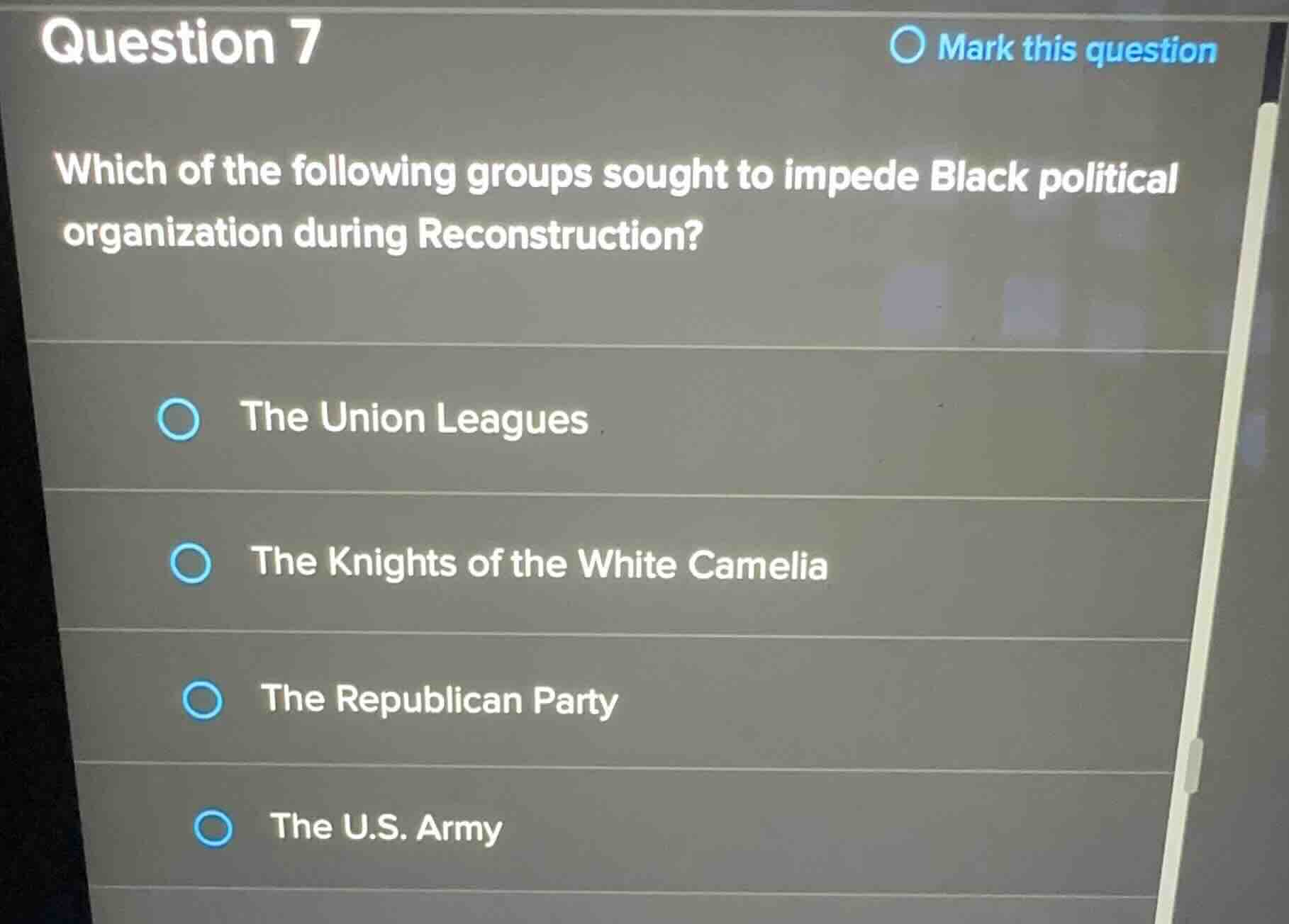 which of the following groups sought to impede black political organiza…