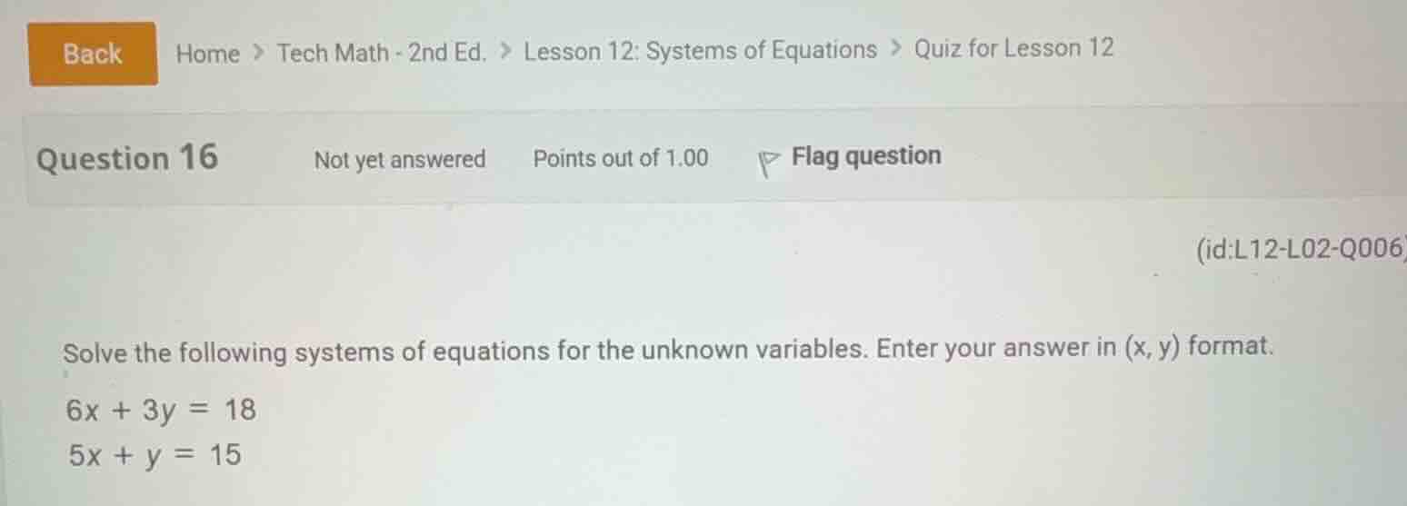 solve the following systems of equations for the unknown variables. ent…