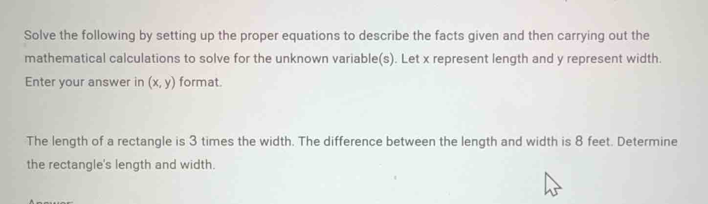 solve the following by setting up the proper equations to describe the …