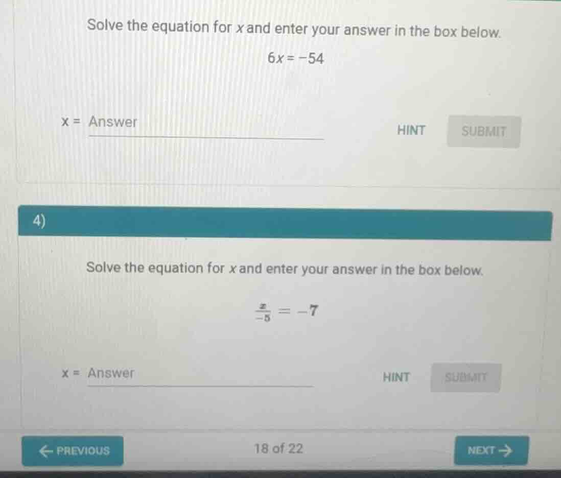 solve the equation for \\(x\\) and enter your answer in the box below. …